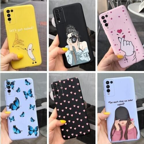 Love Heart Case For Honor 10X Lite Cover Soft Silicon Matte Coque 6.67" For Huawei Honor 10X Lite Phone Case Honor 10XLite Funda