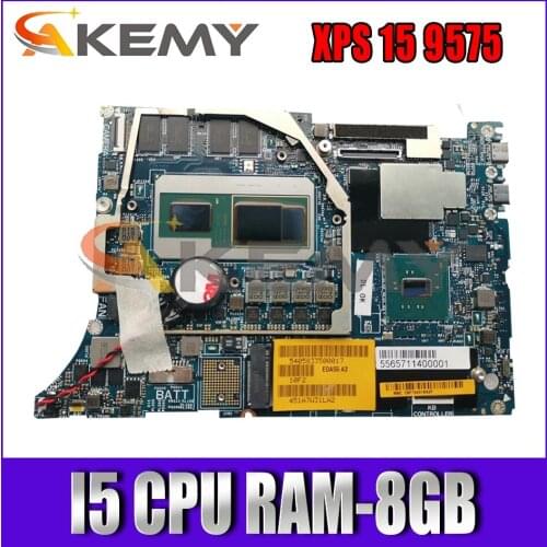 CN-05MJK3 0CPMJ6 05MJK3 For DELL XPS 15 9575 2-in-1 Laptop motherboard DAZ10 LA-F211P MB W/ I5 CPU RAM-8GB 100% Fully Tested