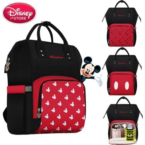 Disney USB Heating Diaper Bag Baby Care Backpack Travel Bag Waterproof Antifouling Backpack Stroller Bag Nappy Bag Stroller Bag