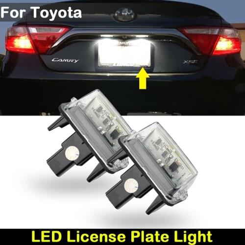 For Toyota Avalon Camry Highlander Prius C Yaris white LED Car Rear license plate light number plate lamp