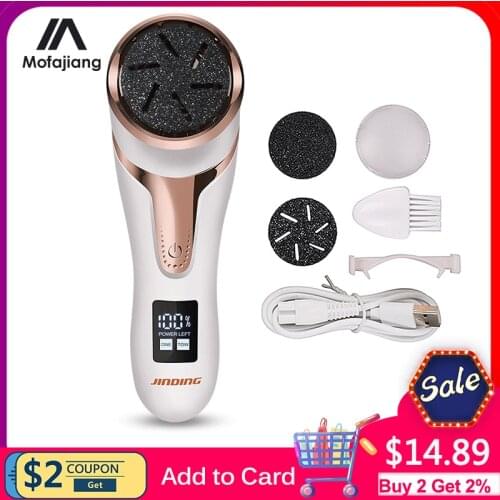Electric Foot Callus Remover Kit Rechargeable callous removers 3 Grinding Heads Waterproof foot file Dead Pedicure Tools