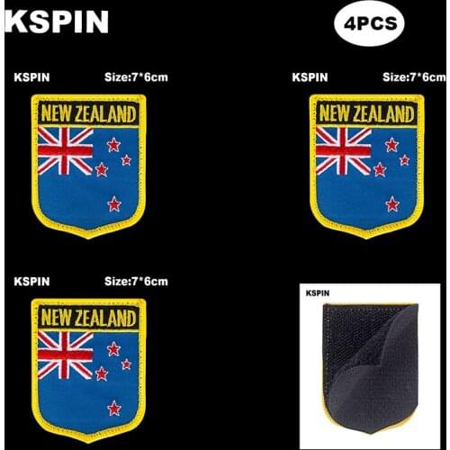 National Flag Patch Hook Loop New Zealand Badges Armband 3D Stick on Jacket Backpack Stickers