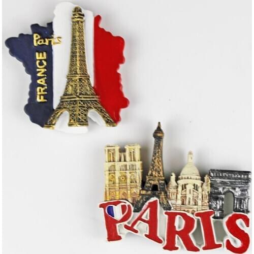 French Tower 3D Polyresin Sacred Heart Cathedral Magnets Travel France Pairs Arc de Triomphe Fridge Magnet Souvenir gifts