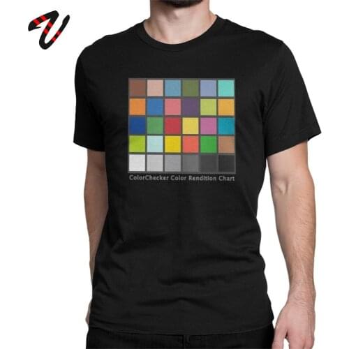 Photographer T Shirt Men Color Checker Table T-Shirt Designer Vintage Cotton Tee Shirt Short Sleeve Summer Round Collar Clothes