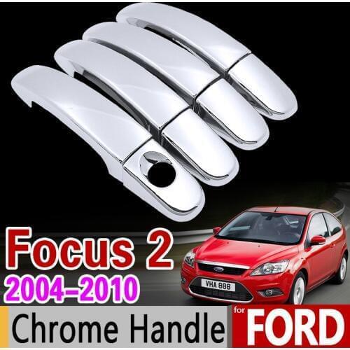 For Ford Focus 2 2004-2010 Chrome Handle Cover Trim Set MK2 MK2.5 2005 2006 2007 2008 2009 Car Accessories Stickers Car Styling