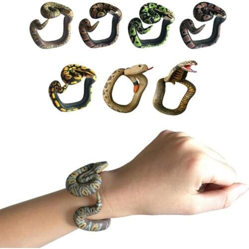 Simulation PVC Cobra Snake Bracelet Prank Toy Party Supplies Halloween Gift Model