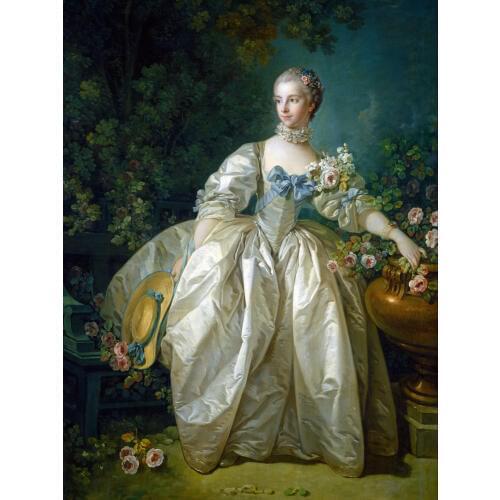 Classical figurative painting canvas portrait art poster picture court painting of Madame De Pompadour home decor