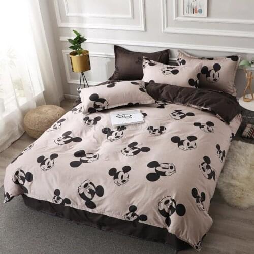 Disney Mickey Minnie Mouse Bedding Set Queen King Size Bed Sets Children Boys Girls Comforter Duvet Cover Pillow Case Flat Sheet