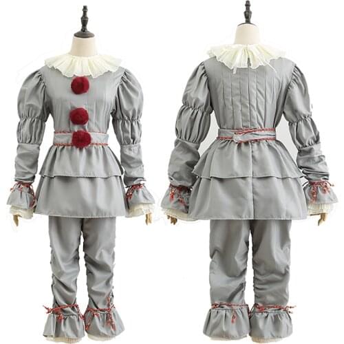 Movie Pennywise Adult Children Clown Joker Cosplay Suit Halloween Costume Party Gloves Mask Stephen Kings Men Female Prop Gift