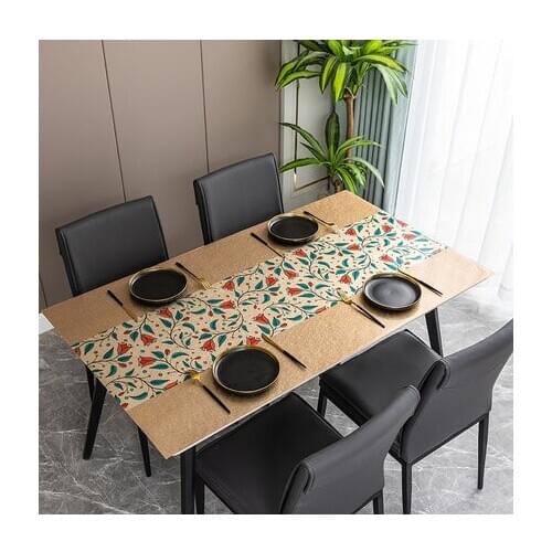 Chinese style household opaque rectangular coffee table cushion PVC tablecloth Restaurant Kitchen Table Mat free shipping