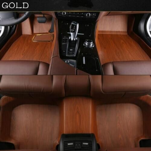 Full Covered Wood Grain Waterproof Carpets Custom Car Floor Mats for BMW X1 X3 X4 X5 X6 Z4 I8 M3 M4 M5 M6 I3 X5M X6M M2 530 528