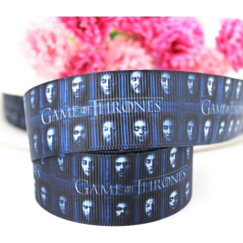 Hot movie character printed polyester grosgrain ribbon 25mm 10 yards sewing accessories band gift wrap tape wedding ribbons