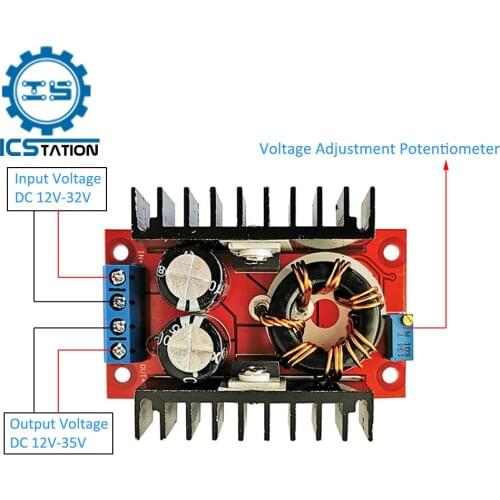 150W Max 6A DC to DC Boost Step Up Converter Power Supply Module 10-32V to 12-35V Laptop Lithium Battery Charging Board