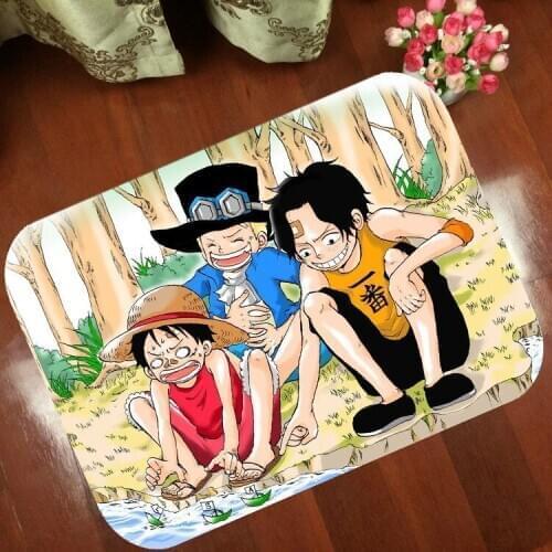 Mats Anti Slip Floor Mat Fashion luffy One Piece ace cartoon Carpet Printed Pattern Carpet Rug for Bathroom Door Living Room