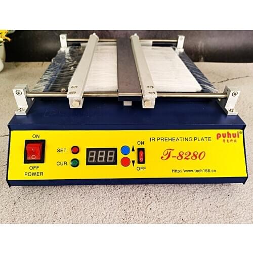 PUHUI T8280 IR-Preheating Oven Preheat Plate Infrared Pre-heating Rework Station PCB SMD BGA Solder Repair220V / 110V