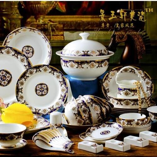 Christmas Guci European style dinnerware sets Phnom Penh Bone China 60 PECES Jingdezhen ceramics household bowls dishes bowls