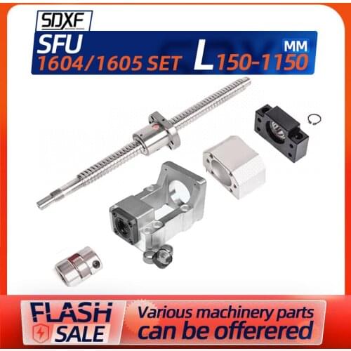 Ball screw round hole nut 1604 1605 set linear guide cast aluminum stepping servo motor one seat fixed seat module complete set