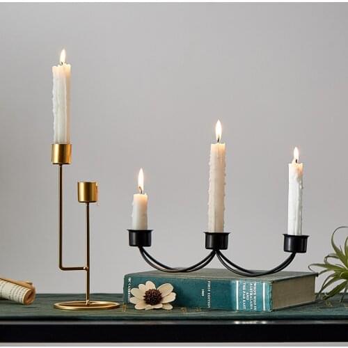 Europe Home Decoration Metal Candlestick Living Room Wedding Desktop Decoration Accessories Gold Candle Holdes Holiday Gifts