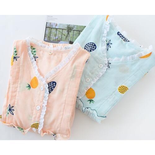 Spring and summer cotton month clothes postpartum thin section feeding clothes pregnant women breastfeeding pajamas