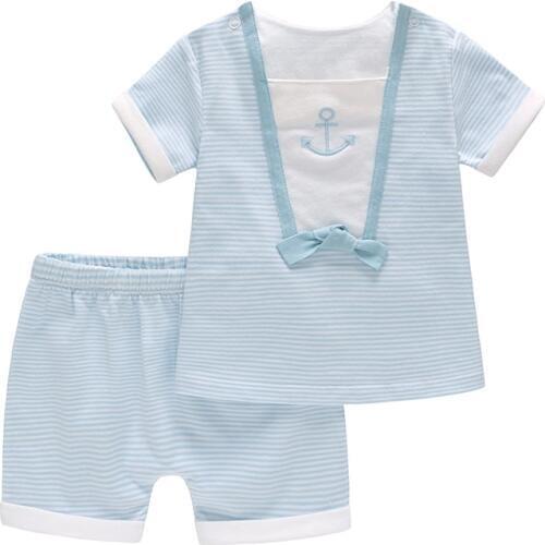 Vlinder Baby Boy Clothes Newborn baby clothes Short T-shirt set Snug Suit Short Sleeves Infant cotton Cute Bow Tie T-shirt set
