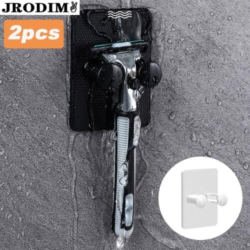 Waterproof Razor Holder Wall-mounted Shaver Rack Multifunctional Razor Shelf plug Organizer Bathroom Shelf Bathroom Accessories