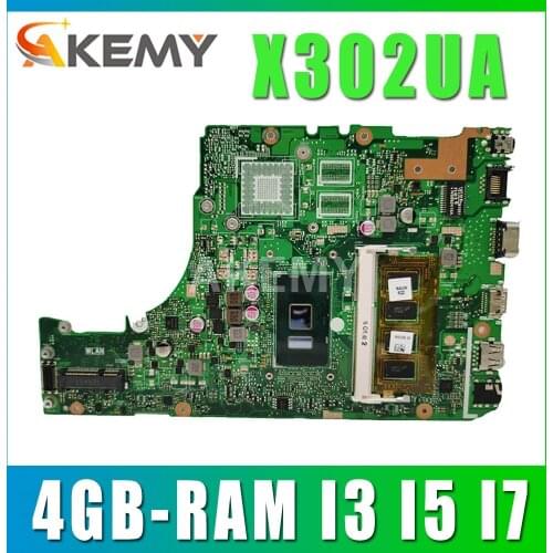 X302UA_UJ Laptop motherboard for ASUS X302UA X302UJ X302UV original mainboard Onboard 4GB-RAM I3 I5 I7 GM