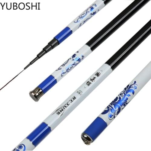 YUBOSHI High Carbon Fiber Telescopic Power Hand Pole Fishing Rod 3.6M-7.2M Freshwater Feeder Rod Stick Spare Tip
