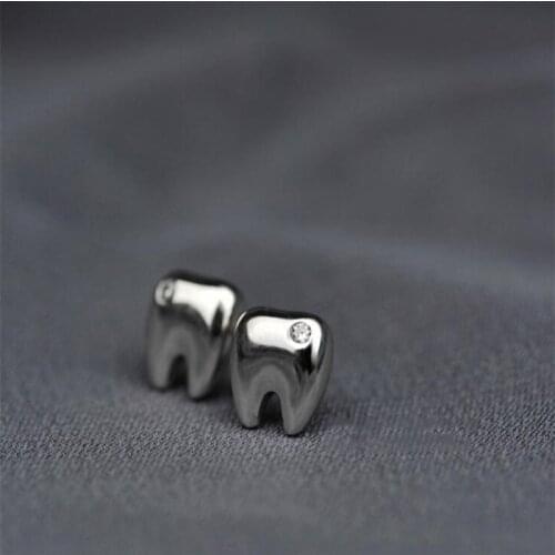 Season Gate 925 Sterling Silver Creative Shining Teeth with personalityFashion Earrings for Women Girls Jewelry Gift SE035