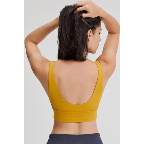 Heyyoga Women Naked Feel Buttery Soft Athletic Fitness Training Sports Bra Tops Brassiere U-Back Stretchy Workout Gym Yoga Bras