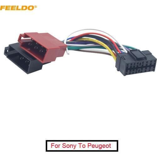 10Pcs Car Radio CD/DVD Stereo ISO Wiring Harness Adapter For Sony To Peugeot Audio Video 2-Head Speaker Wire Connector Cable