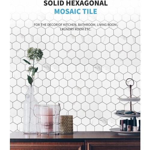 Art3d 10-Sheet Peel and Stick Backsplash, Self-Adhesive Wall Stickers Hexagon Mosaic Tiles for Kitchen ( 31X30CM)