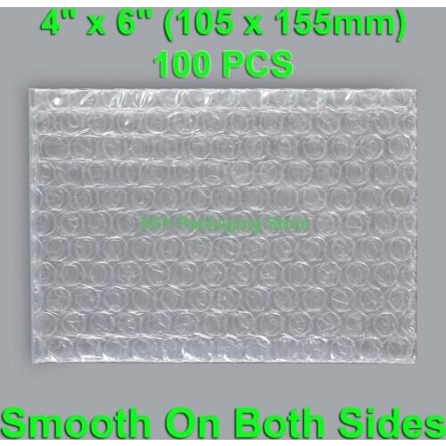 100 PCS 4" x 6" (105 x 155mm) Bubble Bags For 2.5 Inches Hard Disk Packing Electronic Packaging Envelopes Poly Pouches Clear