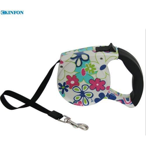 50Pcs/Lot Best Color Flower Automatic Retractable Pet Traction Belt 4.5M