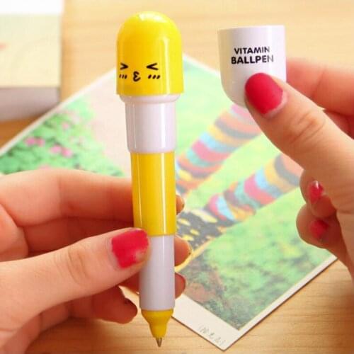 6pcs Cute Kawaii Capsule Creative Pills Ball Ballpoint Pens Ballpen For Party Card Writing School Use Party gifts childrens Day