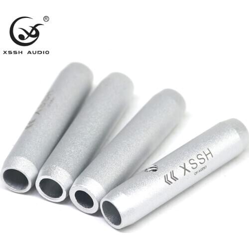 8pcs 6mm diameter XSSH DIY HIFI Metel Sliver Solid Steel Speaker Video Audio Cable Wire Pants Boots coaxial Splitter Cable Tube