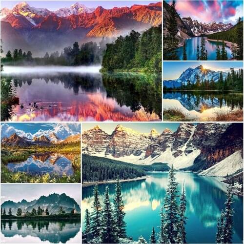 5D DIY Diamond Painting Landscape Rhinestone Picture Full Square/Round Drill Embroidery Rhinestone Mosaic Home Decoration Gift