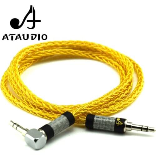 ATAUDIO Hifi 3.5mm Gold Cable High Quality 3.5mm Jack Male to Male Aux Cable