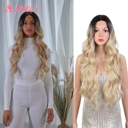 Noble Star Synthetic Lace Front Wig 29 Inch Loose Wave Wigs With Lace Headline Ombre Blonde Cosplay Wigs For Women Free Shipping
