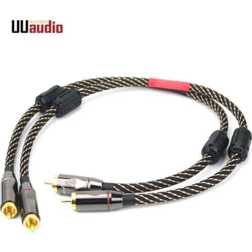 HIFI RCA Cable SPDIF Digital Audio Cable / Thickened Wall Budweiser RCA + Canare Cable W/ Dual Magnetic ring / gold U33-1