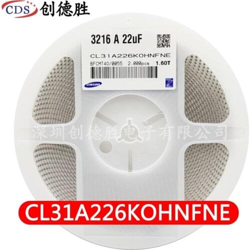 CL31A226KOHNNNE CAP CER 1206 22uF 226K ±10% 16V X5R Ceramic Capacitor 2000pcs Ceramic Capacitor