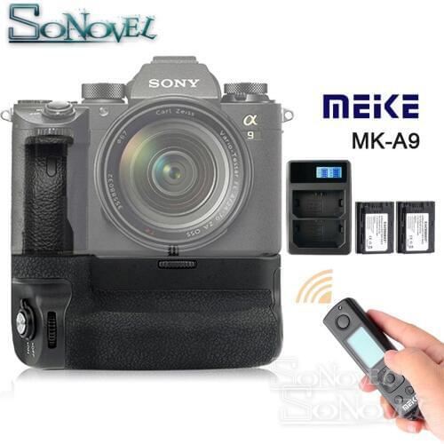 Meike MK-A9 PRO Battery Grip Holder + 2.4GHz Remote Controller + 2x NP-FZ100 Battery+USB charger for Sony A9 A7RIII A7III Camera