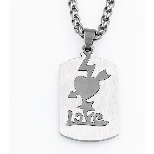 DGW Mens An arrow through a heart Stainless charm Stainless steel Pendant Necklace Chain Color Jewelry For Men