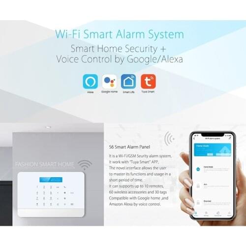 For Real-time Detection of The Safety of The House 3G 4G GSM Tuya Smart Life WIFI Home Security Alarm System APP Remote Control