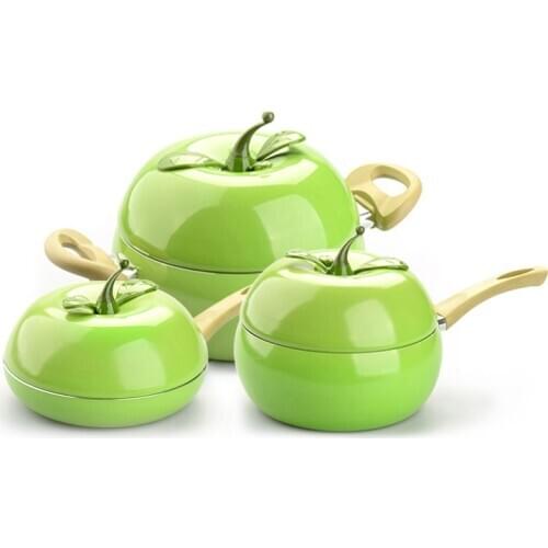 Hot Sale Fruit Frying Pan Cooking Pot Color Saucepan Ceramic Pan Grill Pan Induction Cooker Gas Aluminum Cookware Drop Shipping