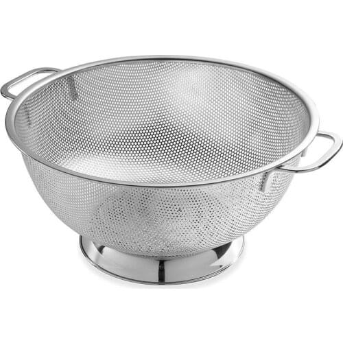 Kapmore 1pc Stainless Steel Vegetable Colander Small Hole Design Fruit Colander Vegetable Strainer Fruit & Vegetable Tools