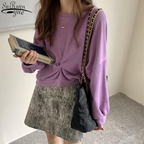 Korean Pop Casual Women Tops Fashion Pink Round Collar Sweatshirt Women Autumn Preppy Style Long Sleeve Hooded Jacket 11750