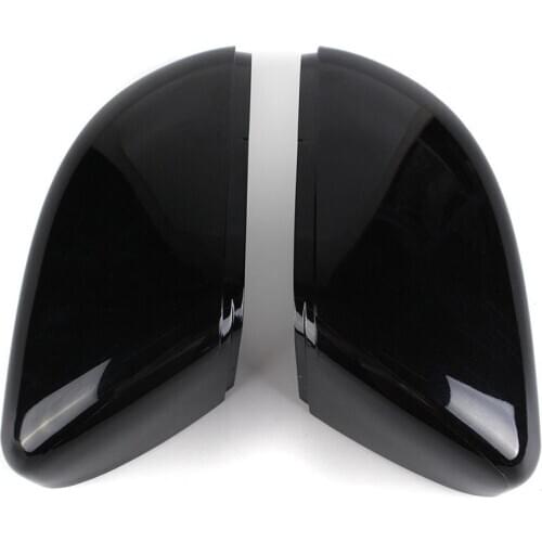 Left+Right Gloss Black Wing Door Rear View Mirror Cover For Vw Touran Golf Mk6