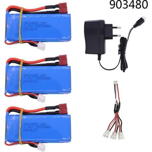 7.4V lipo battery with Charger Sets for Syma X8C X8W X8G X8 RC Quadcopter 12428 12423 Car Parts 7.4V 2500mah 903480 lipo Battery