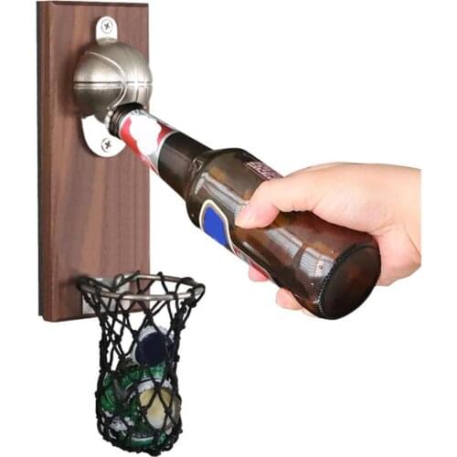 Magnetic Metal Bottle Opener Innovative Versatile Fridge Magnets Shot Opener Sticker Beer Bottle Opener Basketball Hoop Cap