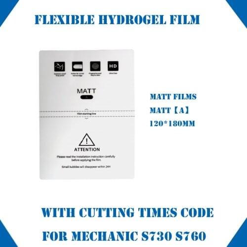 MECHANIC 50pcs Flexible Hydrogel Film For S730 S760 Auto MATT Film Cutting Machine Mobile Phone Screen Front Film With Cut Code